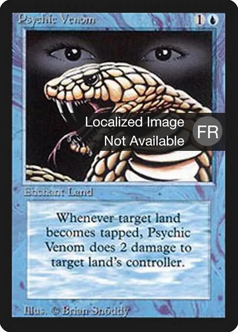 Psychic Venom, carta Magic di tipo Enchantment — Aura illustrata da Brian Snõddy