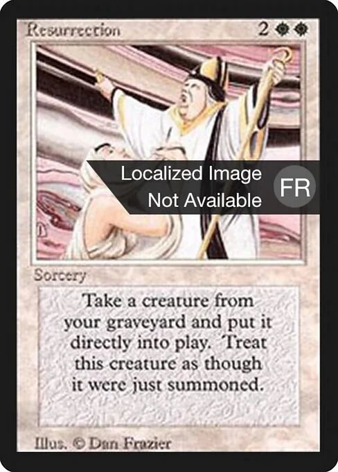 Resurrection, carta Magic di tipo Sorcery illustrata da Dan Frazier