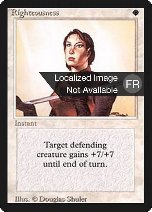 Righteousness, carta Magic di tipo Instant illustrata da Douglas Shuler