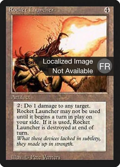 Rocket Launcher, carta Magic di tipo Artifact illustrata da Pete Venters