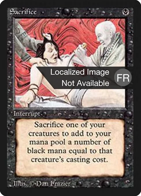 Sacrifice, carta Magic di tipo Instant illustrata da Dan Frazier