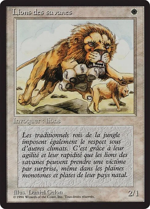 Savannah Lions, carta Magic di tipo Creature — Cat illustrata da Daniel Gelon