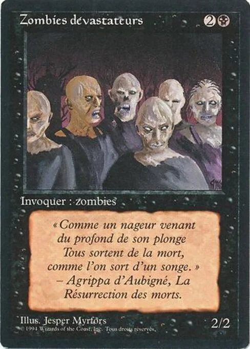 Scathe Zombies, carta Magic di tipo Creature — Zombie illustrata da Jesper Myrfors