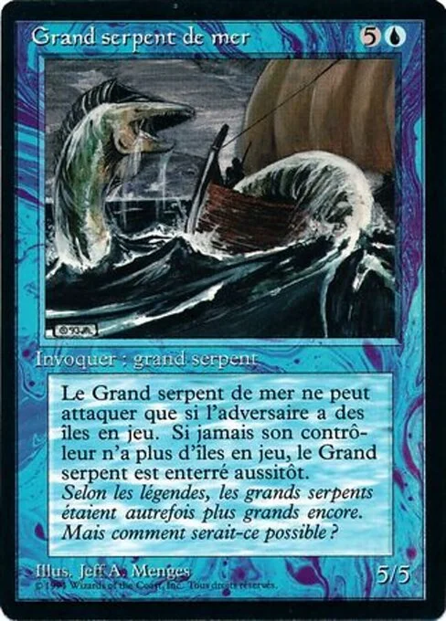 Sea Serpent, carta Magic di tipo Creature — Serpent illustrata da Jeff A. Menges