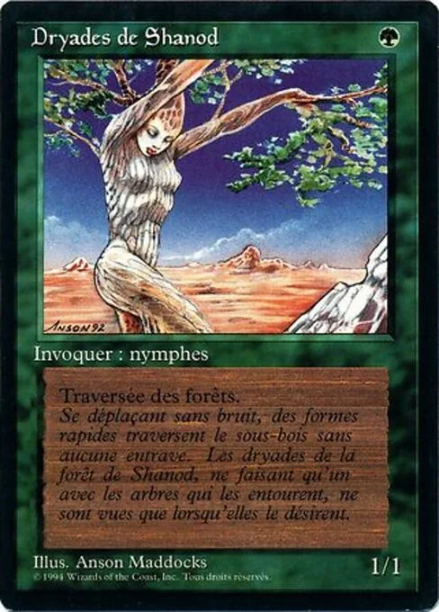 Shanodin Dryads, carta Magic di tipo Creature — Nymph Dryad illustrata da Anson Maddocks