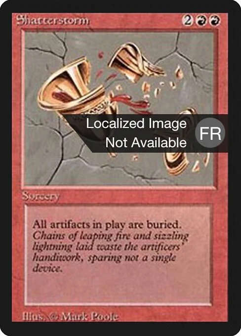 Shatterstorm, carta Magic di tipo Sorcery illustrata da Dan Frazier