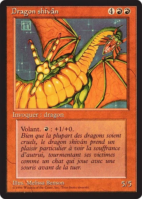Shivan Dragon, carta Magic di tipo Creature — Dragon illustrata da Melissa A. Benson
