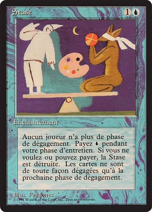 Stasis, carta Magic di tipo Enchantment illustrata da Fay Jones