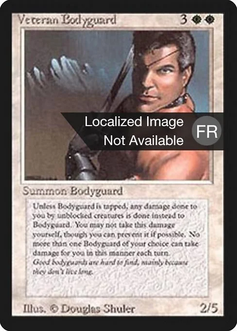 Veteran Bodyguard, carta Magic di tipo Creature — Human illustrata da Douglas Shuler