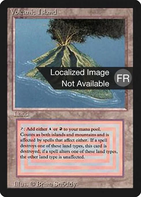 Volcanic Island, carta Magic di tipo Land — Island Mountain illustrata da Brian Snõddy