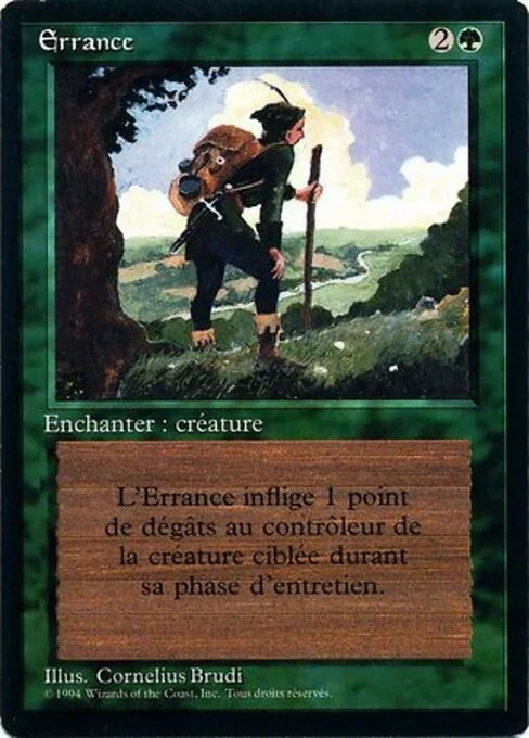Wanderlust, carta Magic di tipo Enchantment — Aura illustrata da Cornelius Brudi