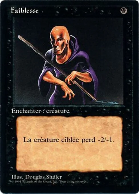 Weakness, carta Magic di tipo Enchantment — Aura illustrata da Douglas Shuler