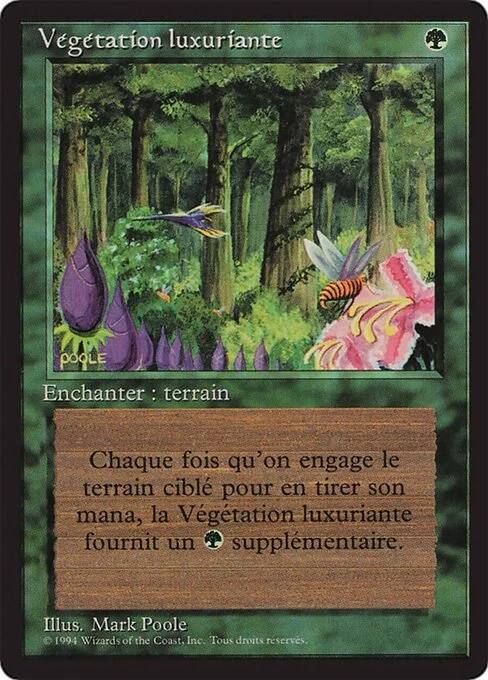 Wild Growth, carta Magic di tipo Enchantment — Aura illustrata da Mark Poole