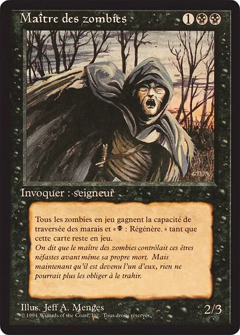 Zombie Master, carta Magic di tipo Creature — Zombie illustrata da Jeff A. Menges