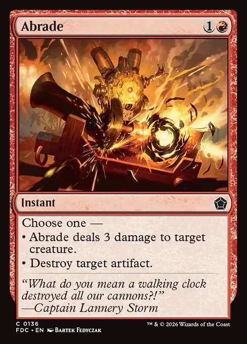 Abrade, carta Magic di tipo Instant illustrata da Bartek Fedyczak