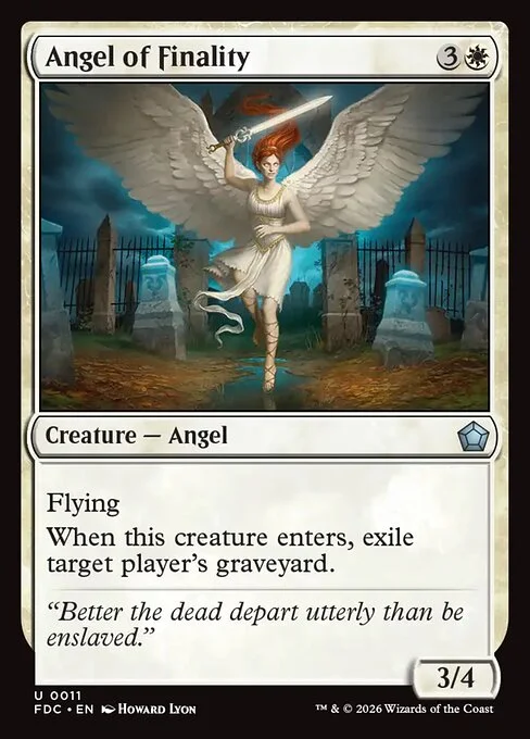Angel of Finality, carta Magic di tipo Creature — Angel illustrata da Howard Lyon