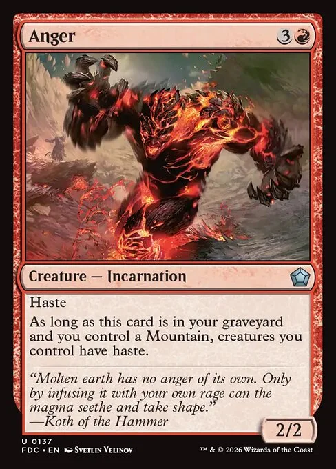 Anger, carta Magic di tipo Creature — Incarnation illustrata da Svetlin Velinov
