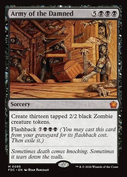 Army of the Damned, carta Magic di tipo Sorcery illustrata da Ryan Pancoast