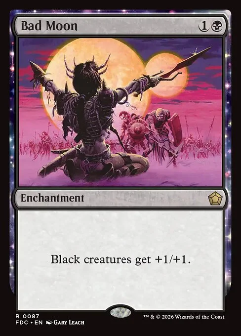Bad Moon, carta Magic di tipo Enchantment illustrata da Gary Leach