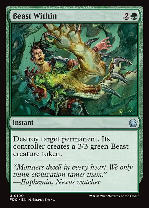 Beast Within, carta Magic di tipo Instant illustrata da Jesper Ejsing