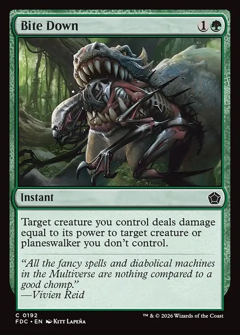 Bite Down, carta Magic di tipo Instant illustrata da Kitt Lapeña