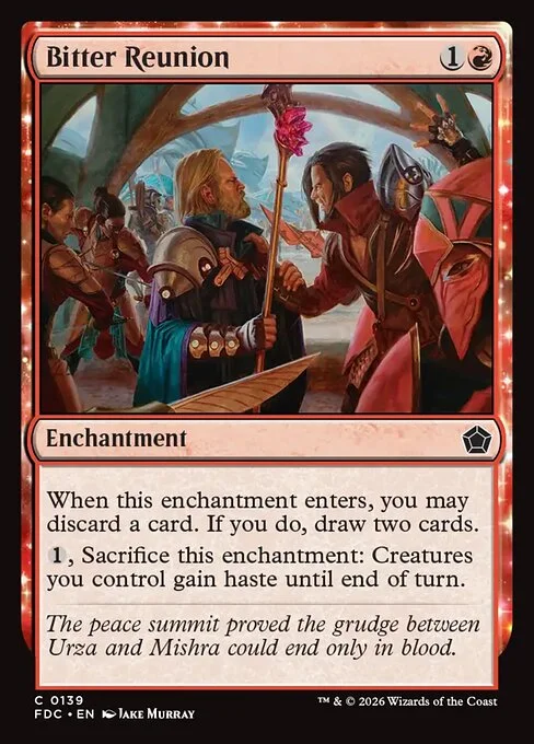 Bitter Reunion, carta Magic di tipo Enchantment illustrata da Jake Murray