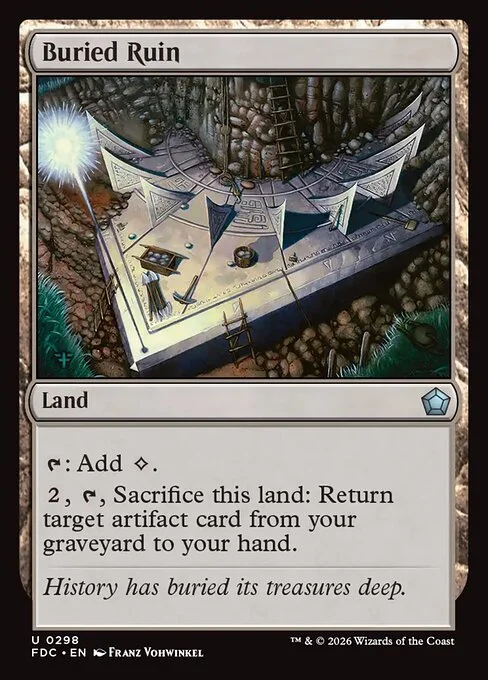 Buried Ruin, carta Magic di tipo Land illustrata da Franz Vohwinkel