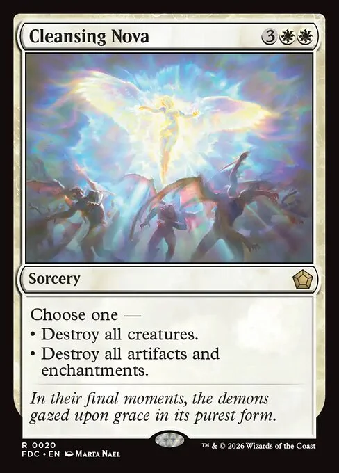 Cleansing Nova, carta Magic di tipo Sorcery illustrata da Marta Nael