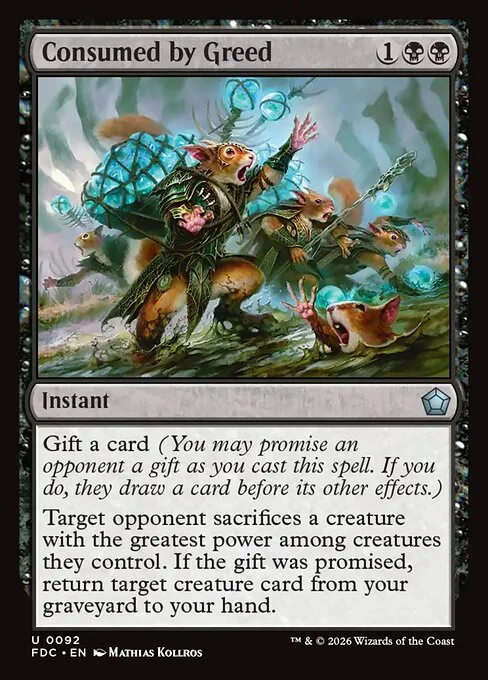 Consumed by Greed, carta Magic di tipo Instant illustrata da Mathias Kollros