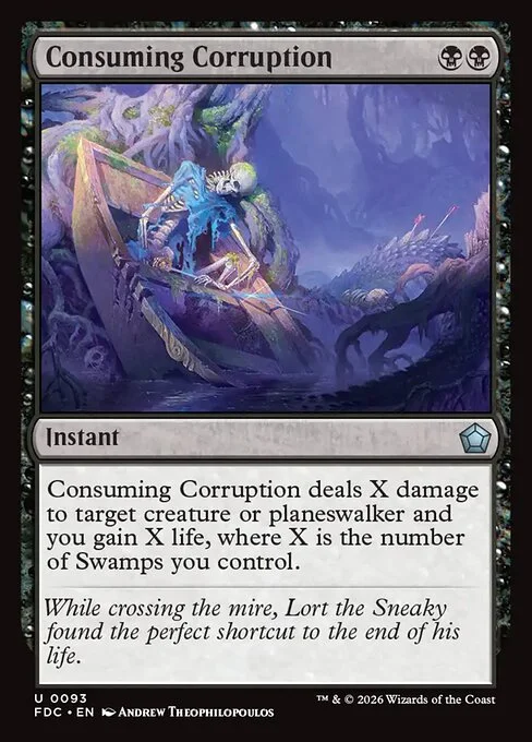 Consuming Corruption, carta Magic di tipo Instant illustrata da Andrew Theophilopoulos