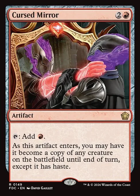 Cursed Mirror, carta Magic di tipo Artifact illustrata da David Gaillet