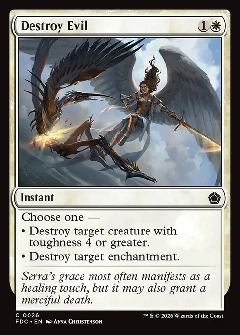 Destroy Evil, carta Magic di tipo Instant illustrata da Anna Christenson