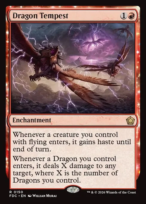 Dragon Tempest, carta Magic di tipo Enchantment illustrata da Willian Murai