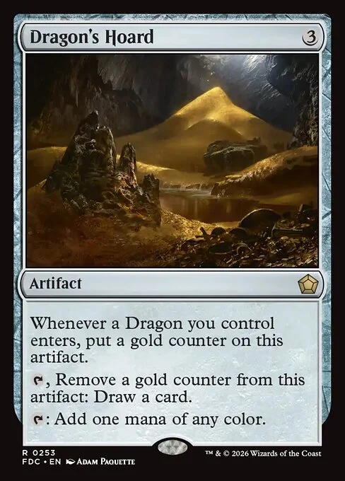 Dragon's Hoard, carta Magic di tipo Artifact illustrata da Adam Paquette