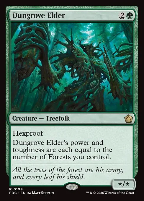 Dungrove Elder, carta Magic di tipo Creature — Treefolk illustrata da Matt Stewart
