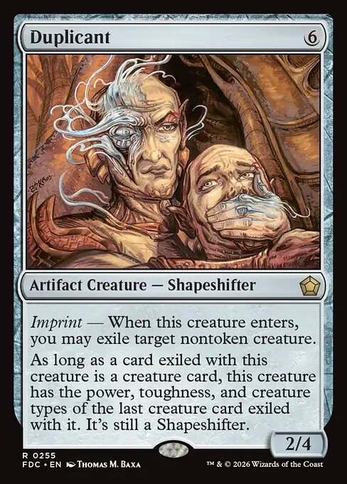 Duplicant, carta Magic di tipo Artifact Creature — Shapeshifter illustrata da Thomas M. Baxa