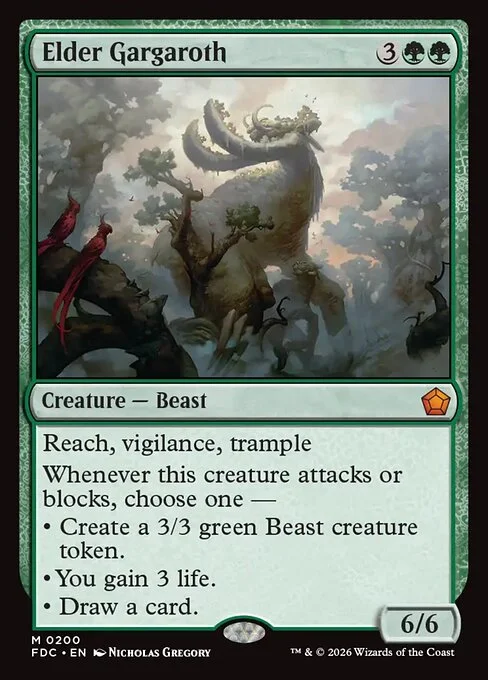 Elder Gargaroth, carta Magic di tipo Creature — Beast illustrata da Nicholas Gregory