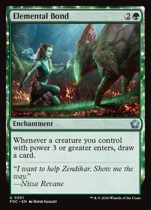 Elemental Bond, carta Magic di tipo Enchantment illustrata da David Gaillet