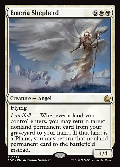 Emeria Shepherd, carta Magic di tipo Creature — Angel illustrata da Cynthia Sheppard