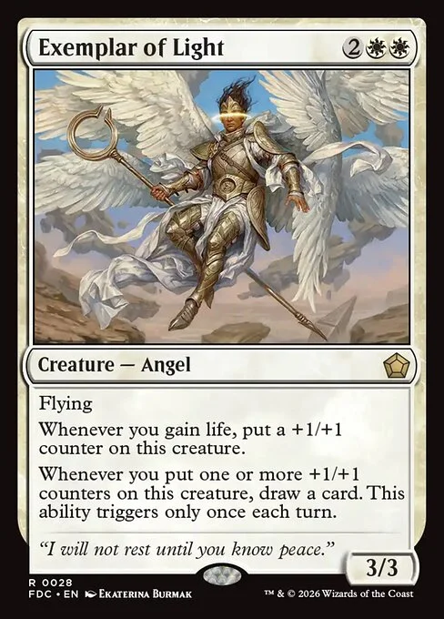 Exemplar of Light, carta Magic di tipo Creature — Angel illustrata da Ekaterina Burmak
