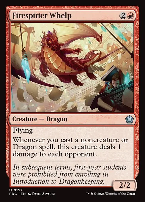 Firespitter Whelp, carta Magic di tipo Creature — Dragon illustrata da David Álvarez