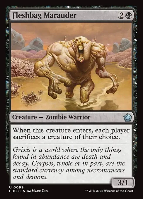 Fleshbag Marauder, carta Magic di tipo Creature — Zombie Warrior illustrata da Mark Zug