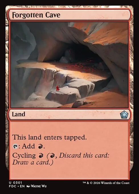 Forgotten Cave, carta Magic di tipo Land illustrata da Wayne Wu