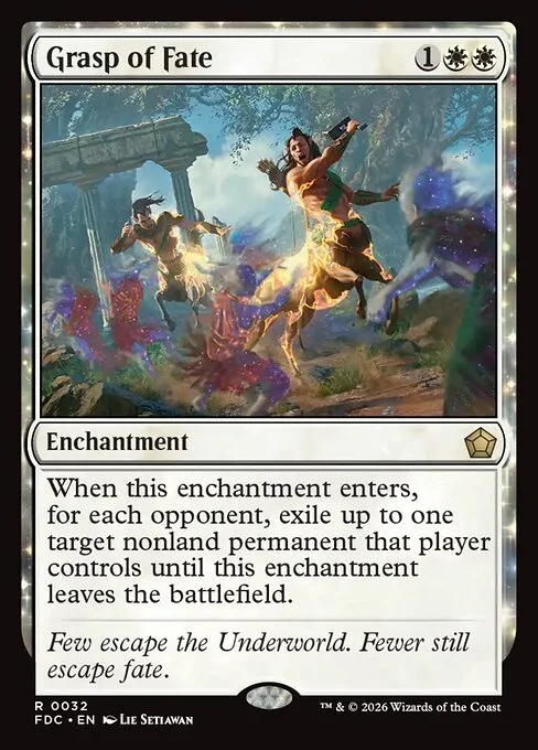 Grasp of Fate, carta Magic di tipo Enchantment illustrata da Lie Setiawan