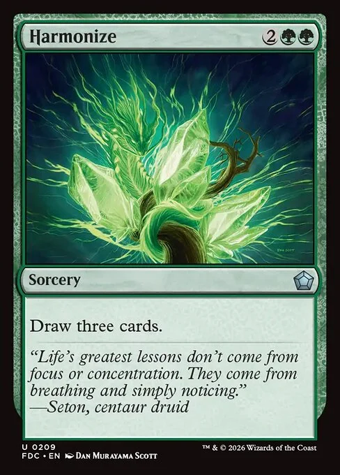 Harmonize, carta Magic di tipo Sorcery illustrata da Dan Murayama Scott