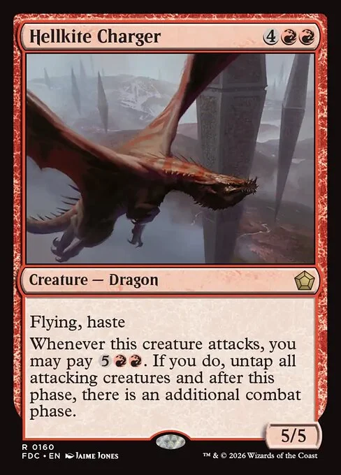Hellkite Charger, carta Magic di tipo Creature — Dragon illustrata da Jaime Jones