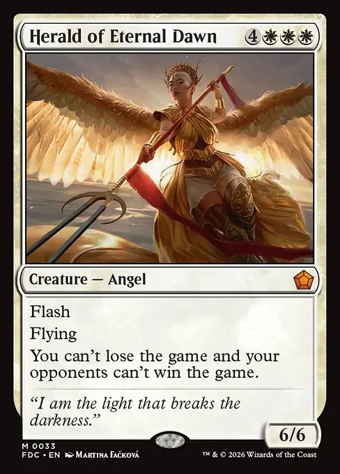Herald of Eternal Dawn, carta Magic di tipo Creature — Angel illustrata da Martina Fačková