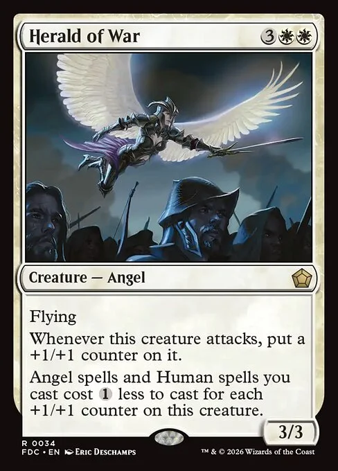 Herald of War, carta Magic di tipo Creature — Angel illustrata da Eric Deschamps