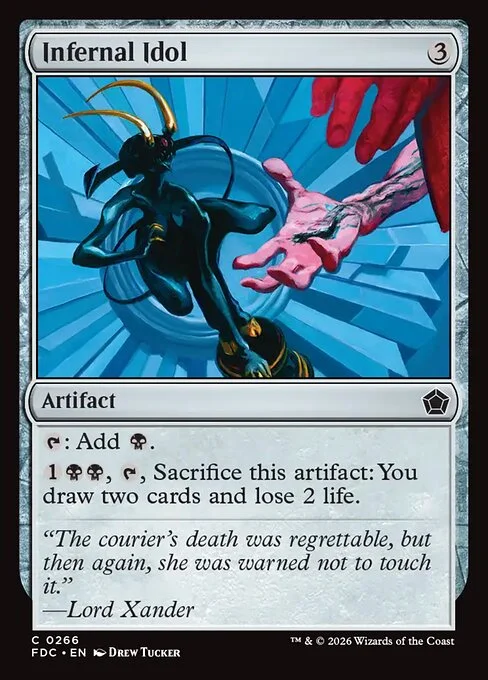 Infernal Idol, carta Magic di tipo Artifact illustrata da Drew Tucker
