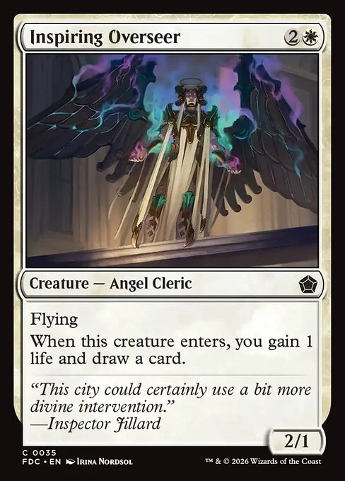 Inspiring Overseer, carta Magic di tipo Creature — Angel Cleric illustrata da Irina Nordsol